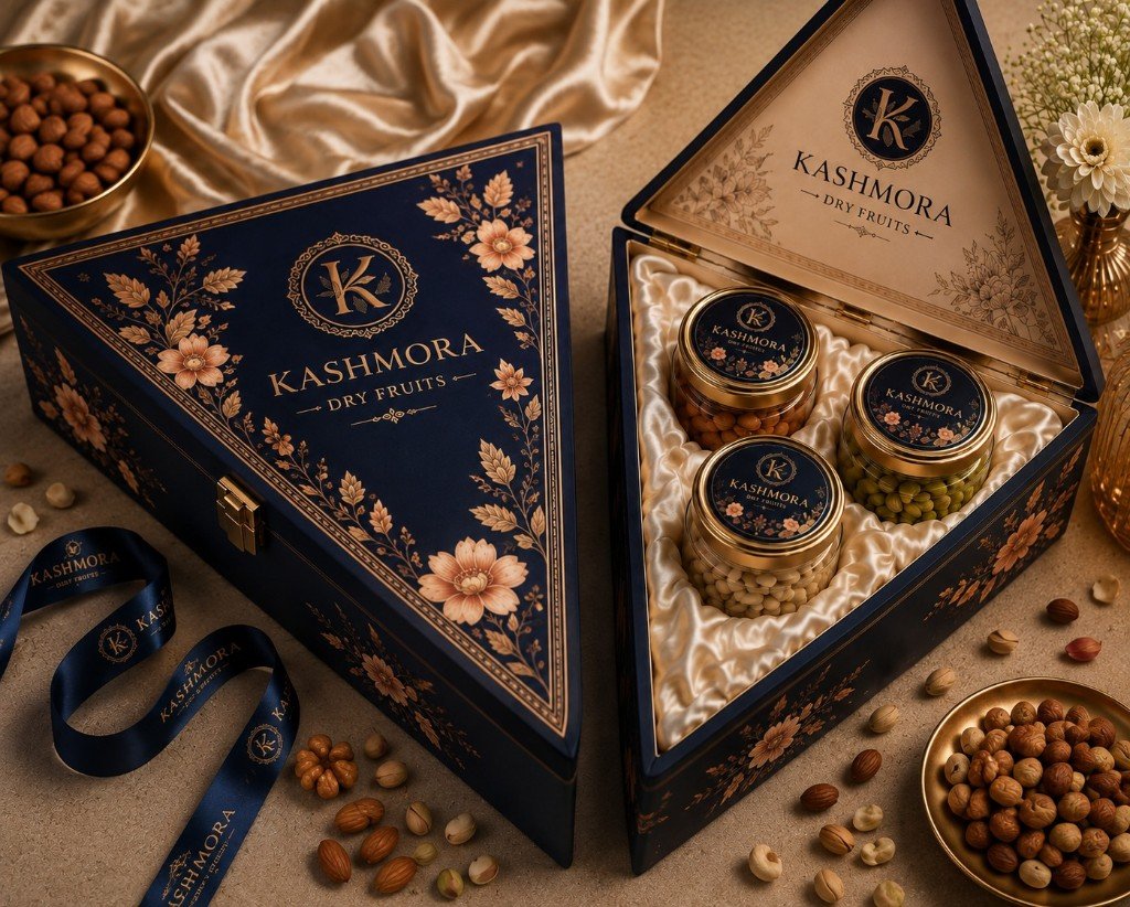 Navy Triangle Jar Box